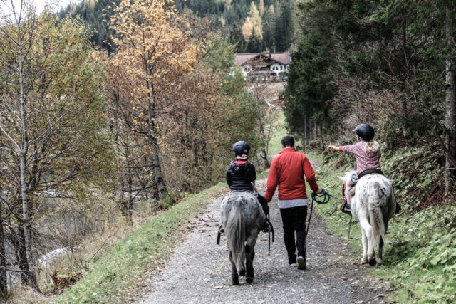 Ponyreiten Kinder und Vater 2